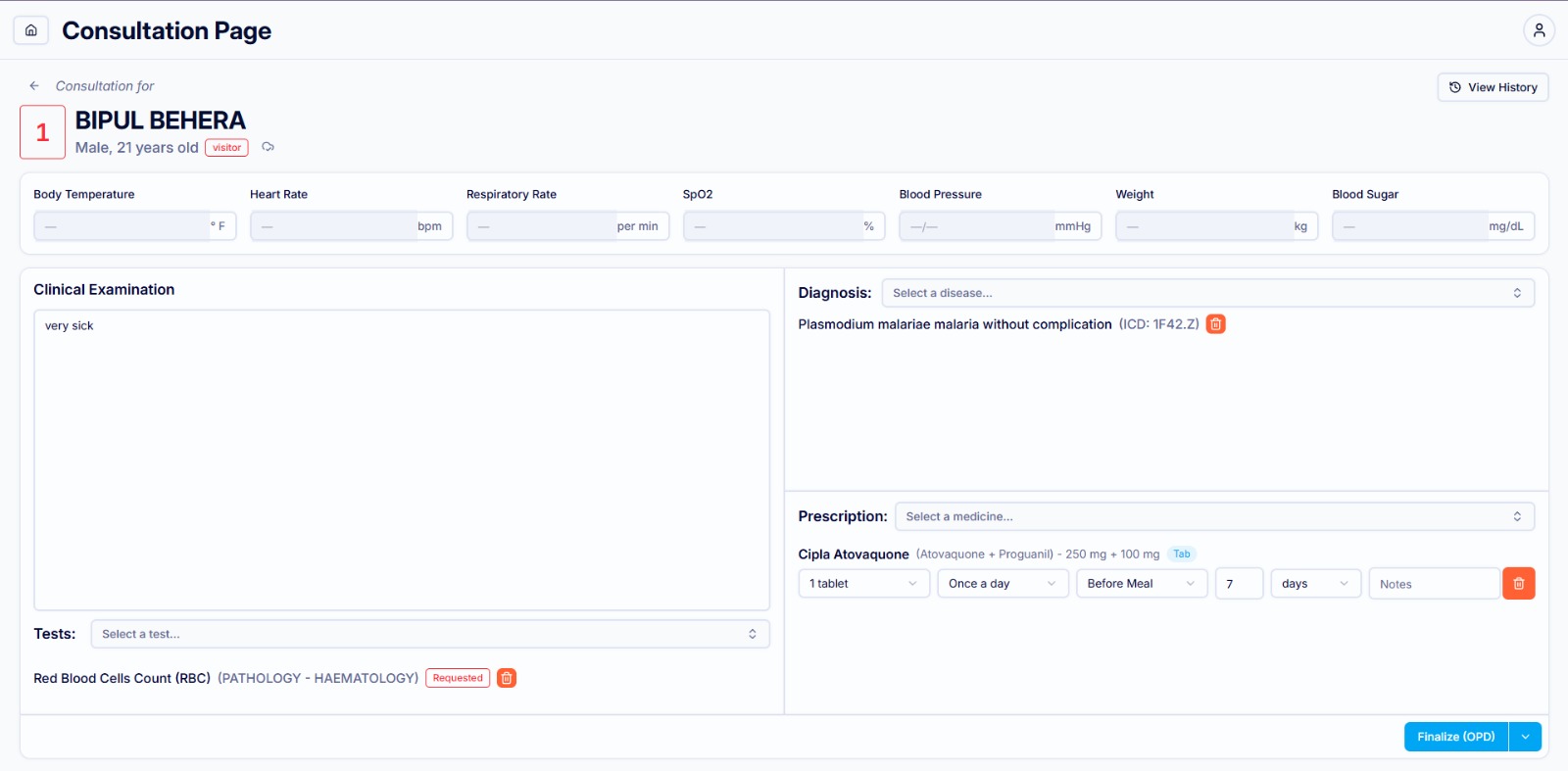 Medical Center Management System screenshot